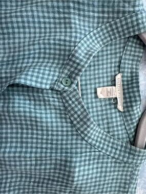 Eileen Fisher linen Green Button-Down Shirt